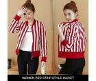 Women Red Strip Style Jacket